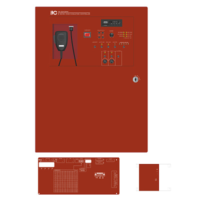 картинка ITC VA-2240WM Контроллер системы голосовой эвакуации на 2 зоны со встроенным усилителем 240Вт от компании Intant